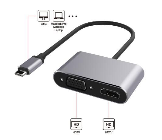 Type-C to HDMI + VGA