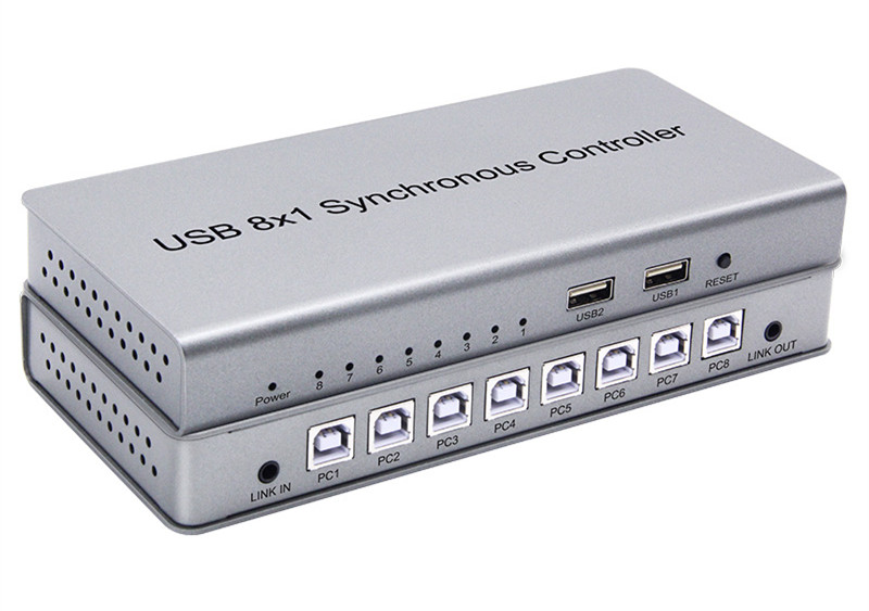 USB 2.0 KVM Synchronous Controller 8 PC ports input